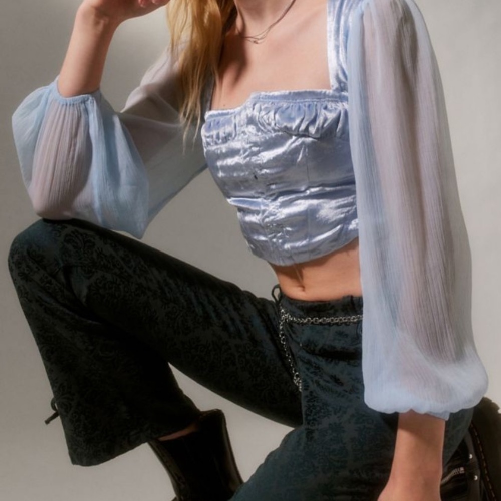NWT URBAN OUTFITTERS BLUE FLOWY CORSET TOP 💎​​​NWT - Picture 5 of 5
